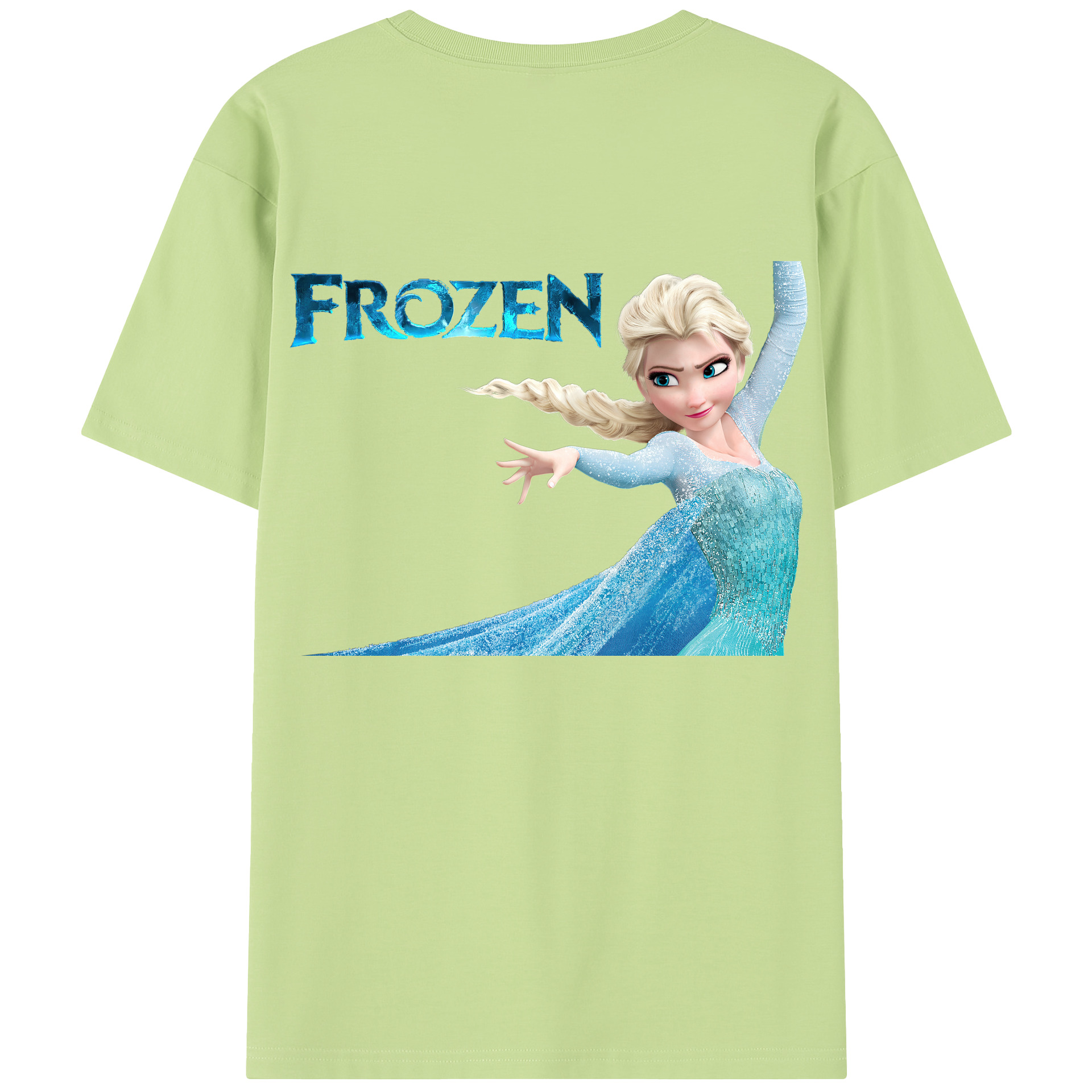 （画像用） アナと雪の女王 アンナ エルサ Frozen Anna Elsa 綿100％半袖Tシャツ（背面プリント）